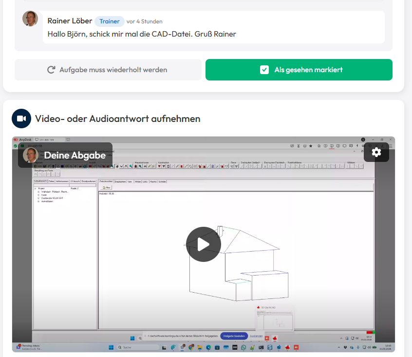 Moderner Kundensupport mit der 3D-DachCAD Plus & Lern-Plattform