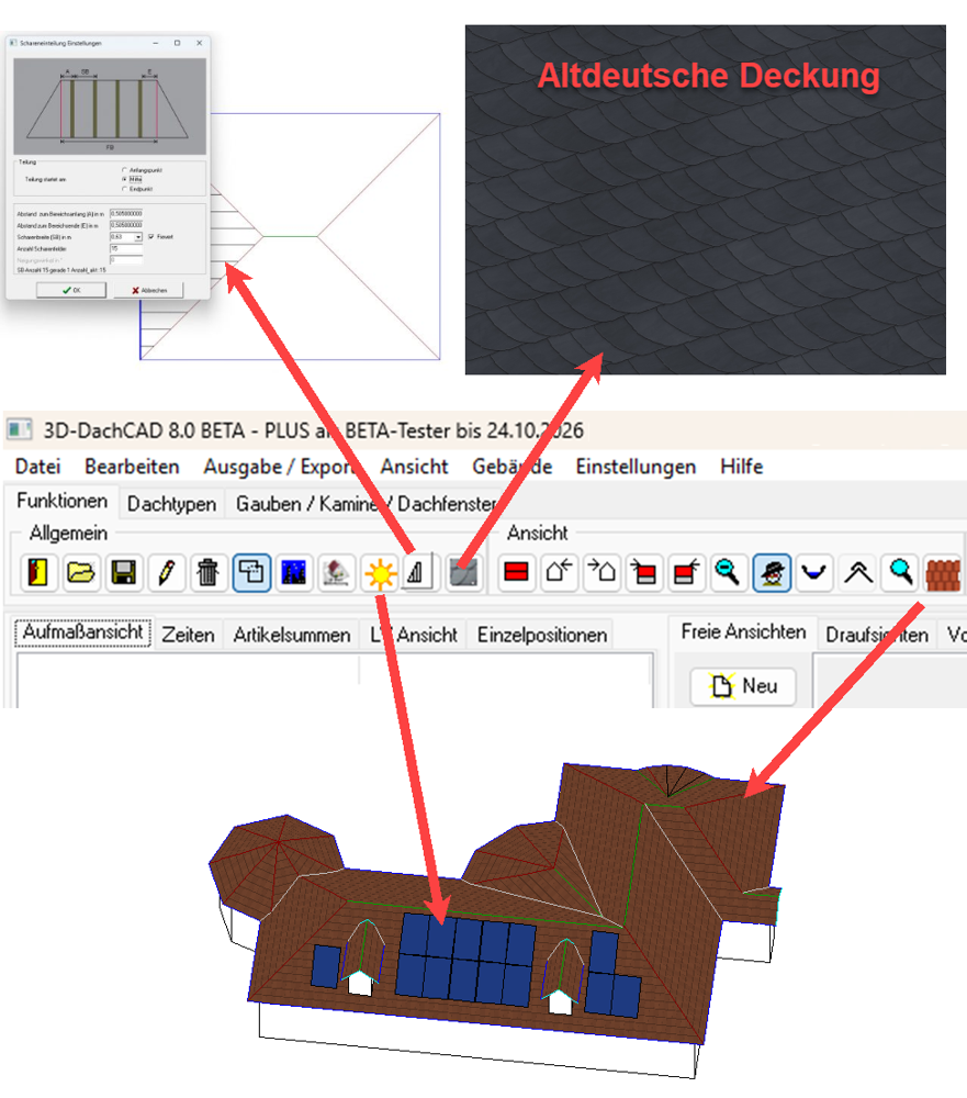 PLUS-Funktionen in 3D-DachCAD 8.0